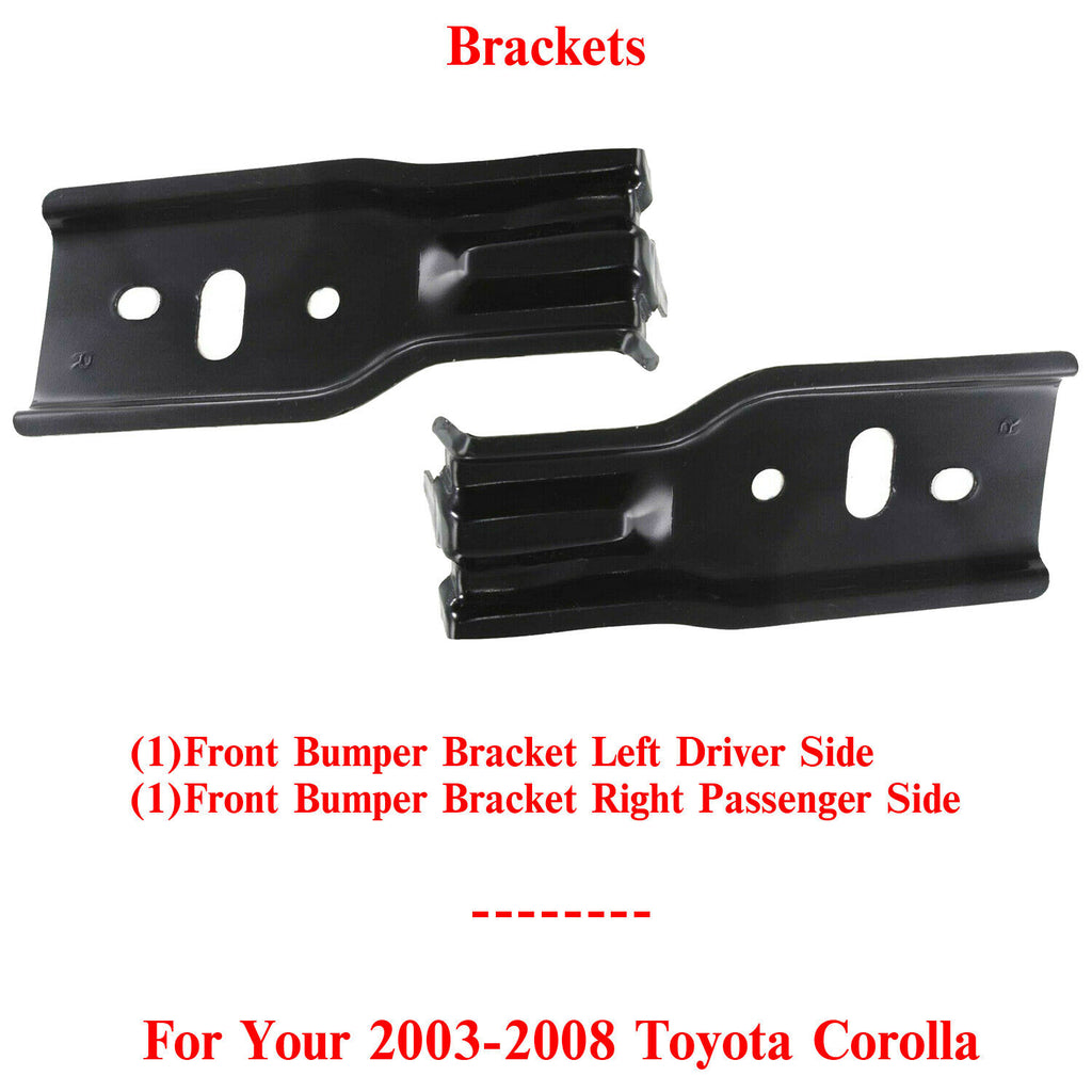 Front Bumper Brackets Reinforcement LH & RH Sides For 2003-2008 Toyota Corolla