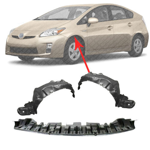 Front Engine Splash Guard & Fender Liners LH & RH Side For 2010-11 Toyota Prius