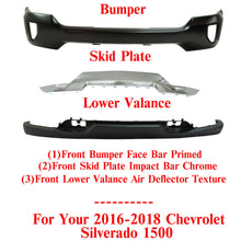 Load image into Gallery viewer, Front Bumper Primed + Lower Valance + Skid Plate For 2016-2018 Chevrolet 1500
