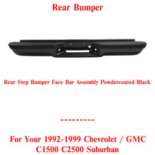 Load image into Gallery viewer, Rear Bumper Step Pad Assembly Powdercoated Black For 92-99 Chevrolet / GMC C1500