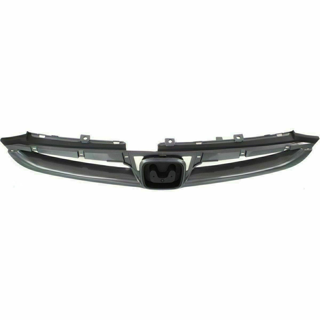 Front Upper Grille Primed Insert +Lower Grille Textured For 2006-07 Honda Accord