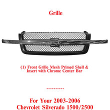 Load image into Gallery viewer, Front Grille Chrome Molding Strip For 2003-2006 Silverado Avalanche 1500-2500