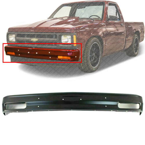 Front Bumper Face Bar Primed Steel For 1982-1994 GMC S15 / Chevrolet S10 Blazer