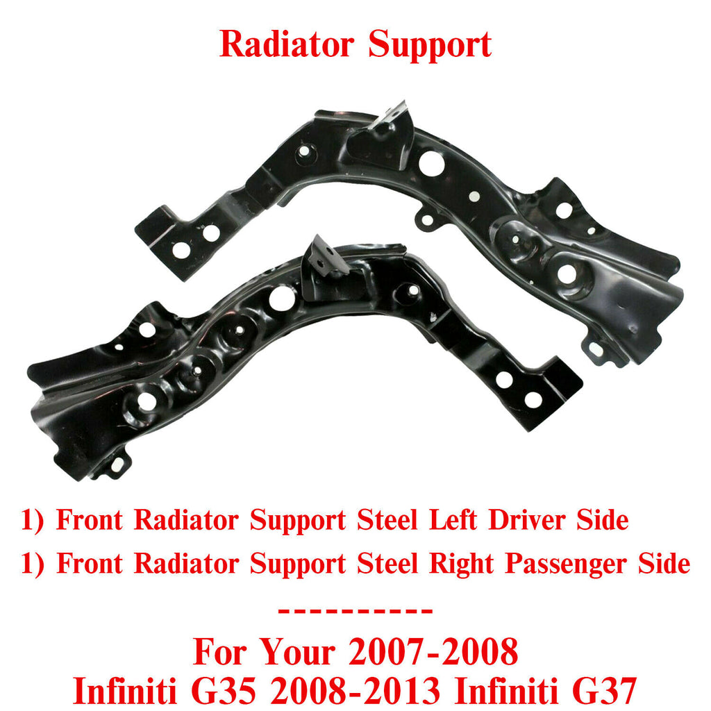 Front Radiator Support Steel Left & Right Side For 07-08 Infiniti G35 08-13 G37