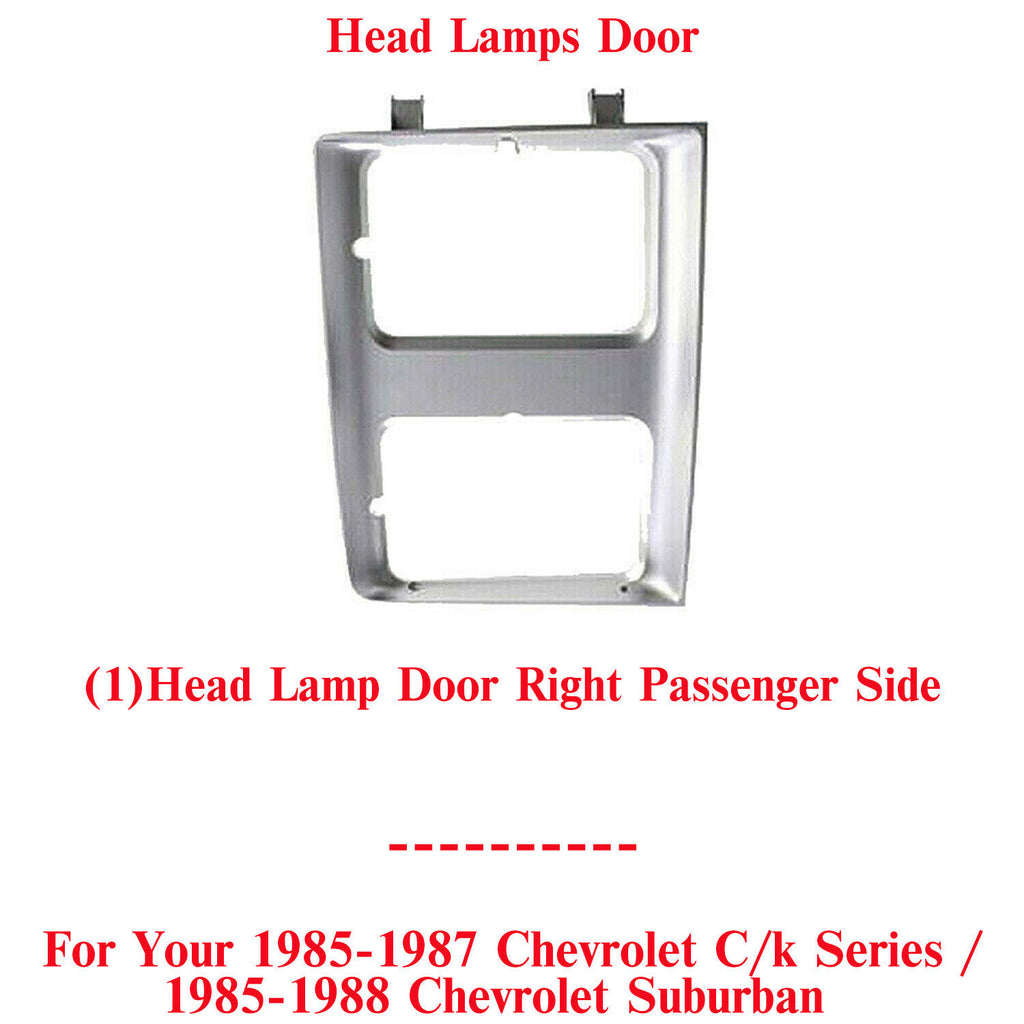 Front Head Lamp Door Right Side For 1985-87 Chevy C/K Series / 1985-88 Suburban