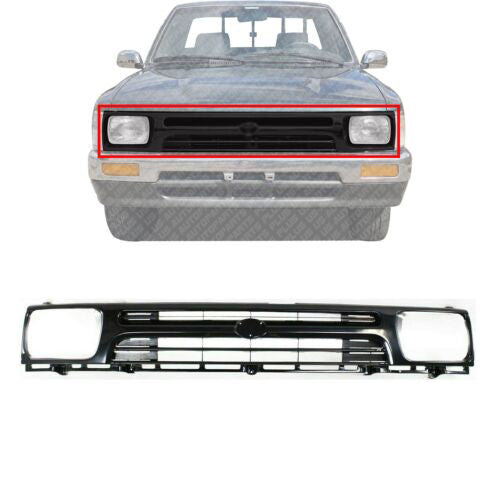 Front Bumper Grille Plastic Shell & Insert For 1992-1995 Toyota Pickup