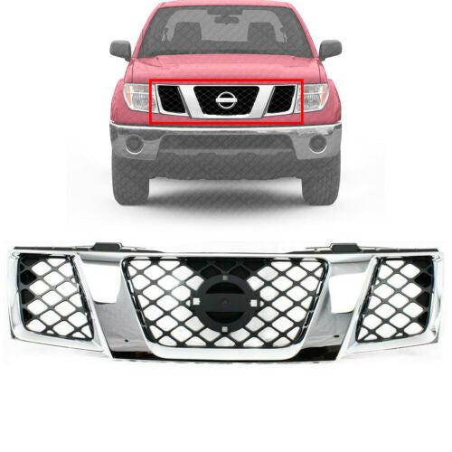 Front Grille Plastic Chrome For 2005-2008 Nissan Frontier / 2005-2007 Pathfinder