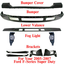 Load image into Gallery viewer, Front Bumper Kit + Bumper Brackets + Fog Lights For 2005-2007 Ford F-Series