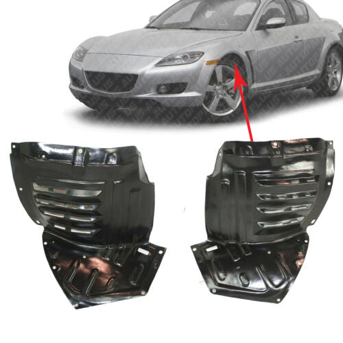 Front Splash Shield Fender Liner Left & Right Side For 2004-2008 Mazda RX-8