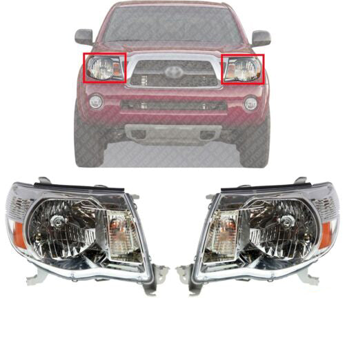Set Of Head Lamps Assembly Left & Right Side For 2005-2011 Toyota Tacoma