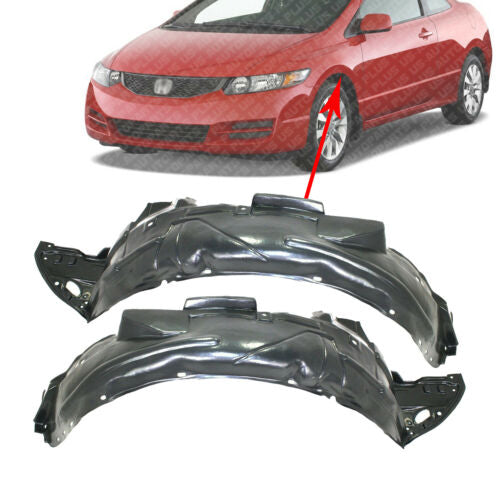 Front Fender Liner Left Driver & Right Passenger Side For 2006-2011 Honda Civic