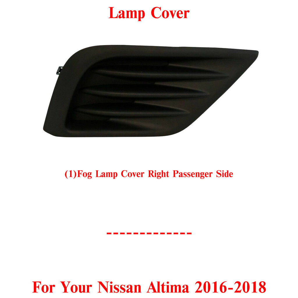 Front Fog Lamp Cover Textured Right Passenger Side For 2016-2018 Nissan Altima