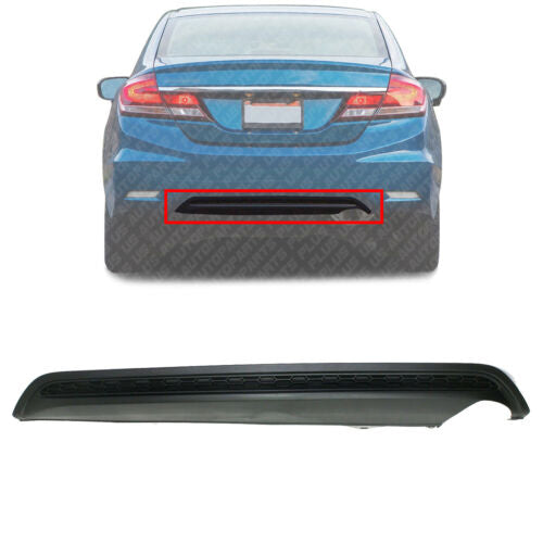 Rear Lower Valance Cover Textured Plastic For 2013-2015 Honda Civic Sedan