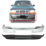 Front Bumper Chrome Style Side + Valance Textured For 1998-2000 Ford Ranger