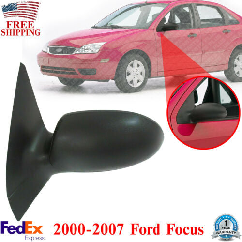 Front Driver Side Power Mirror Textured Non-Folding For 2000-2007 Ford Focus