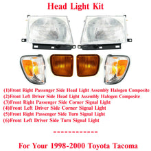 Load image into Gallery viewer, Front Headlight Kit + Turn Signal Light LH &amp; RH Side For 1998-2000 Toyota Tacoma