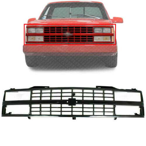 Front Grille Primed Shell & Insert Plastic For 1988-1993 Chevrolet C/K Series