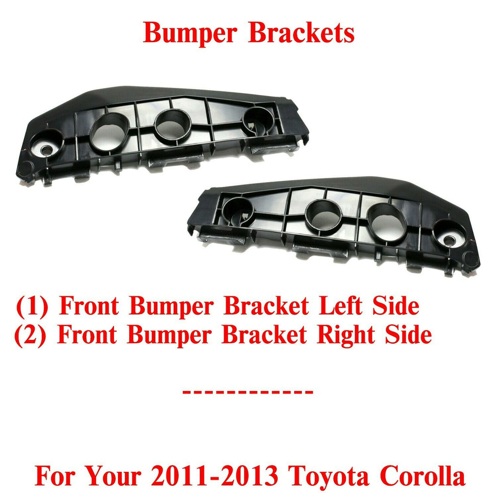 Front Bumper Brackets Driver & Passenger Side For 2011-2013 Toyota Corolla