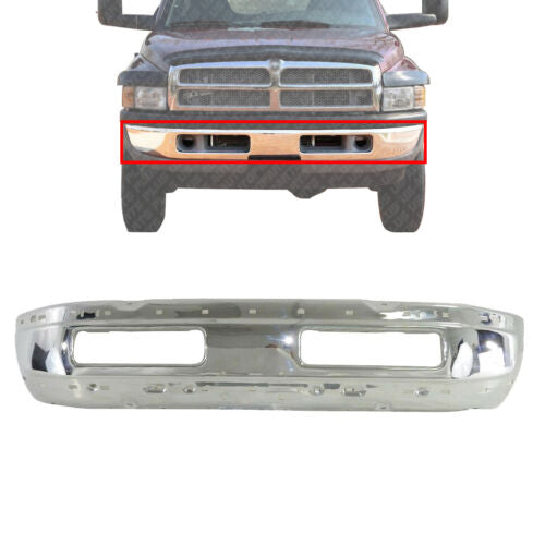 Front Bumper Chrome Steel For 1994-2001 Dodge Ram 1500 1994-2002 Ram 2500 3500