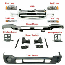 Load image into Gallery viewer, Front Bumper with Brackets + Valance + Grille + Lights For 2003-2006 GMC Sierra 1500