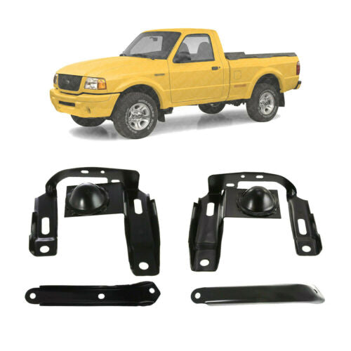Set of 4 Front Bumper Reinforcement + Brackets Set For 1999-2000 Ford Ranger