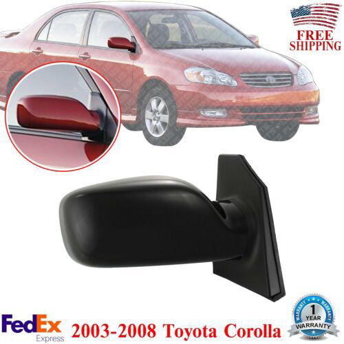Power Mirror Right Side Non-Fold Paintable Non-Heated For 2003-08 Toyota Corolla