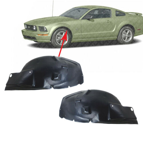 Front Fender Liner Left Driver & Right Passenger Side For 05-09 Ford Mustang GT