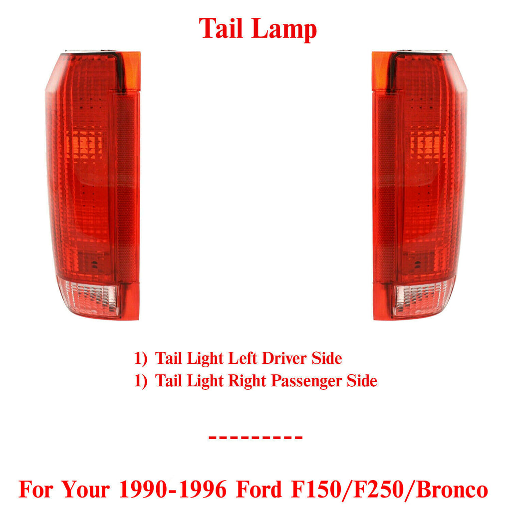 Rear Tail Light Housing Left & Right Side For 1990-96 Ford F150 / F250 / Bronco