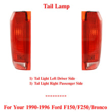 Load image into Gallery viewer, Rear Tail Light Housing Left &amp; Right Side For 1990-96 Ford F150 / F250 / Bronco