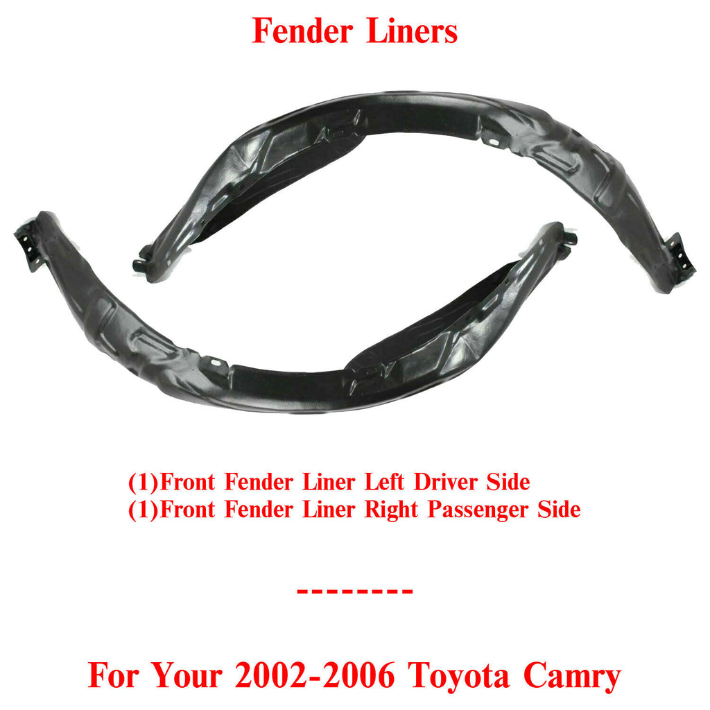 Front Fender Liner Left Driver & Right Passenger Side For 2002-2006 Toyota Camry