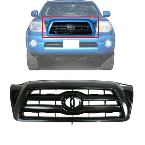 Front Grille Assembly Primed Shell & Insert Plastic For 2005-2010 Toyota Tacoma