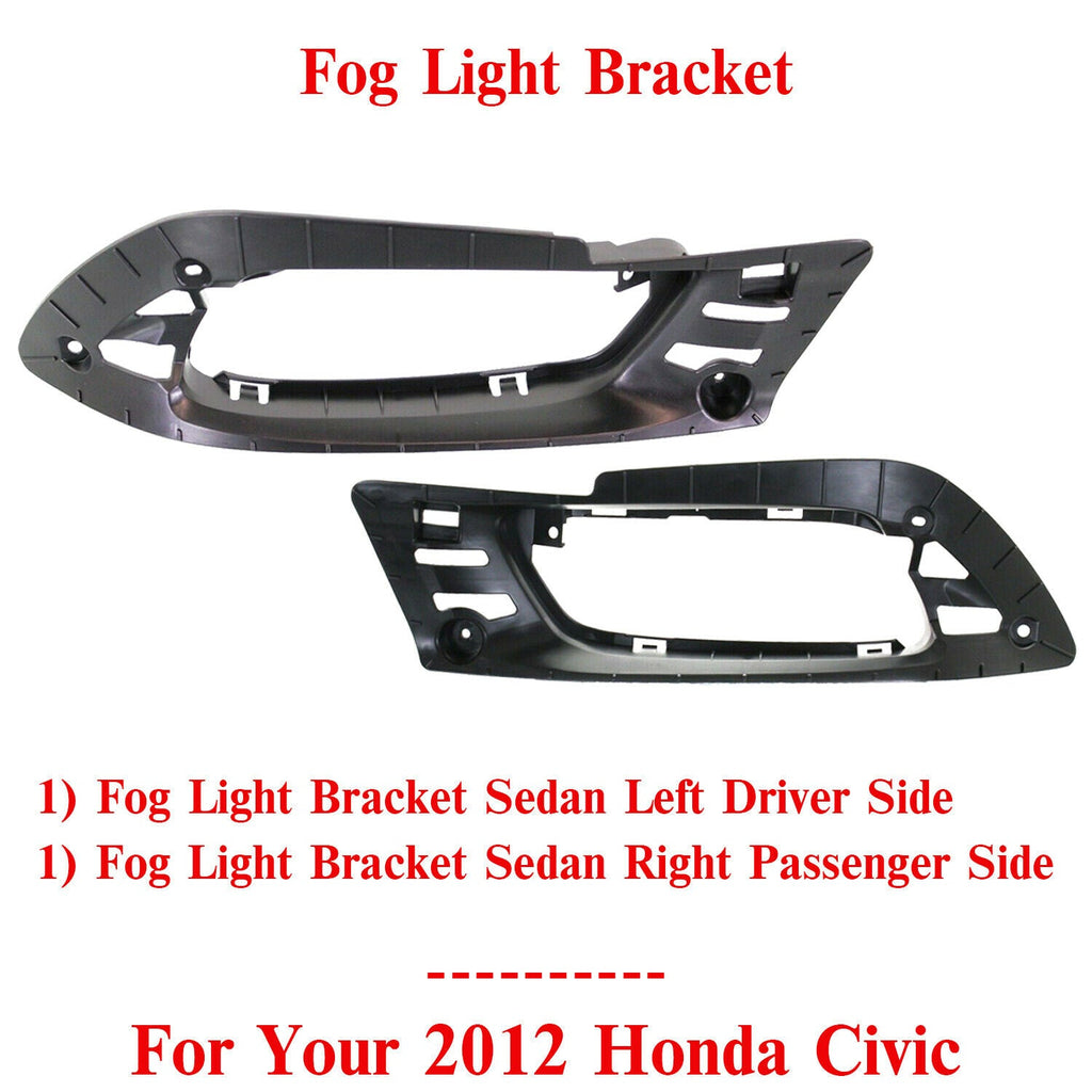 Set of 2 Fog Light Bracket Left & Right Side For 2012 Honda Civic Sedan - US AUTO PARTS PLUS