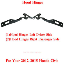 Load image into Gallery viewer, Set of 2 Hood Hinges Left Driver &amp; Right Passenger Side For 2012 - 15 Honda Civic - US AUTO PARTS PLUS