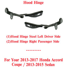 Load image into Gallery viewer, Set of 2 Hood Hinges Steel LH &amp; RH Side For 2013 - 17 Honda Accord / 2013 - 15 Sedan - US AUTO PARTS PLUS