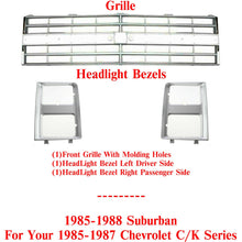 Load image into Gallery viewer, Silver Grille &amp; Headlight Bezels For 85 - 88 Suburban / 85 - 87 Chevrolet C/K Series - US AUTO PARTS PLUS