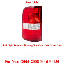 Load image into Gallery viewer, Tail Light Lens &amp; Housing Red Clear Left Driver Side For 2004 - 2008 Ford F - 150 - US AUTO PARTS PLUS